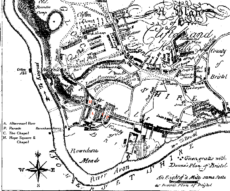 Donne's Plan of Hotwells - circa 1790