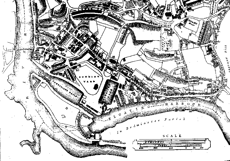 Chilcott's Map of Hotwells - 1849
