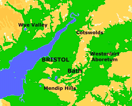 Map of the West Country