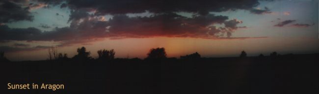 Sunset, Contamina, Aragon - September 2000 - copyright J McNeill